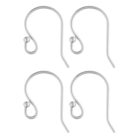 50pcs Adabele Authentic Sterling Silver Ball Dot Fish Earring Hooks Connector 20mm Dangle Ear Wire (Wire 0.7mm/21 Gauge/0.028 inch) SS194-BB Cover