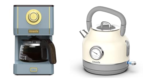 Set Amaste Cafetera y Tetera Eléctrica Retro