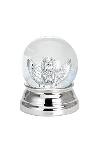 Unbekannt Schneekugel Engel Groß, versilbert, H 10,0cm D 8,0cm