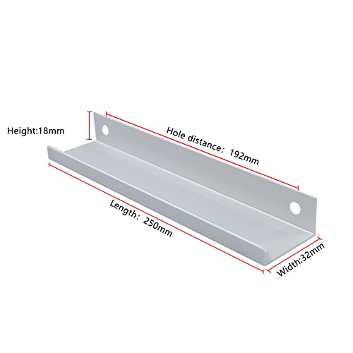 JNRFTY 10Pcs Mount Finger Edge Pull,Hidden Drawer Pulls,Aluminum Hidden Handle Concealed Tab Pulls for Home Kitchen Door Drawer Cabinet (Sliver,250mm Total Length) - Image 4