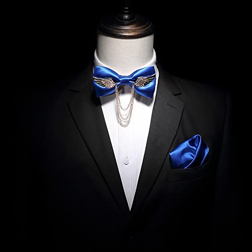 Set de corbata de moño y pañuelo de seda para hombre