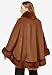 Jessica London Women's Plus Size Faux Fur Trim Wool Cape - 26/28, Black