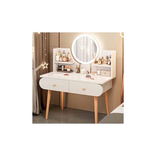 Moderna mesa de tocador blanca con espejo