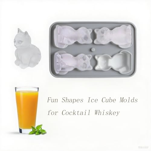 Molde para Cubos de Hielo Silicona Gato 3D Grande miniatura 2