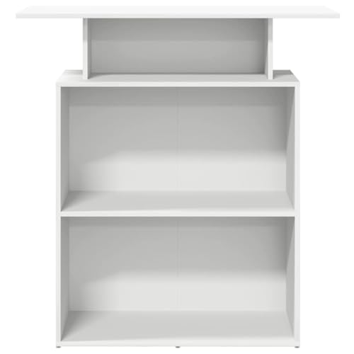 Bureau à domicile avec ce comptoir de réception blanc compact et stable pour accueil élégant