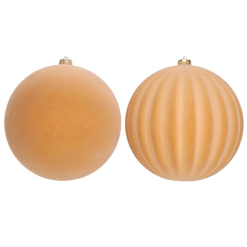 LANGXUN 2 Pcs 8 Inch Extra Large Velvet Christmas Ball Ornaments - Shatterproof Hanging Christmas Tree Decorations for Xmas Holiday Party Wedding Home