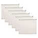 Aspire 6-Pack Large Natural Canvas Bag with Black Zipper 11 3/4" x 9 1/2" Storage Bags