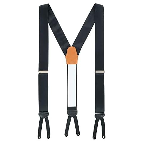 Trafalgar Men's Sutton Solid Color Silk Suspenders, Black Cover