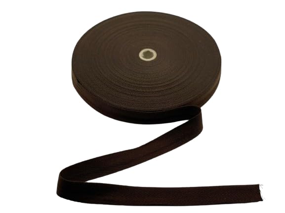 Cotton Blend Binding Apron Herringbone Twill Webbing Tape Sew Strap All Widths (Brown, 50 meter)