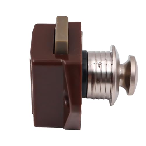 Tiardey 4 Pcs Push Button Latch Locks, Cabinet Drawer Keyless Door Latch for Caravan Motorhome, Motorhome, Boat, Brown and Gold - Image 4