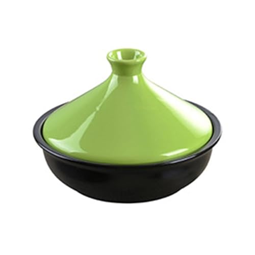 HAJHI Tajín Marroquí Comercial Para Cocinas De Gas Cerámica Tajine Marroqui Con Tapa Tajina Inducción Tradicional Para Cocina(S,Verde)