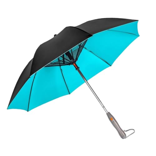 Luckxing Paraguas refrigerante con ventilador, sombrilla con ventilador incorporado, paraguas con bloqueo de rayos UV con Mister | Protección UV para el sol y paraguas con y Mister para deportes