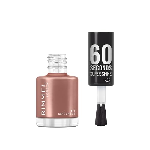 Rimmel 60 Seconds Super Shine Vernis à ongles, 111 Café Crème, Vernis à séchage rapide, Couleur vive, Longue tenue, 8 ml