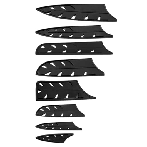 Beaupretty Funda para Cuchillos de Cocina Negra de Plástico, Protector Seguro para Cortador, Set de 8 Piezas Portátil para Llevar y Proteger Cuchillas