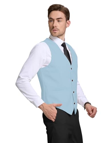 Men Linen Suit Vest Beach Wedding Waistcoat Summer Casual Business Men Groomsmen Dress Vest3