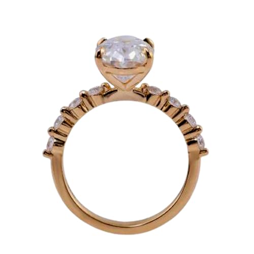 Alliance en moissanite et argent plaqué or, cadeau idéal