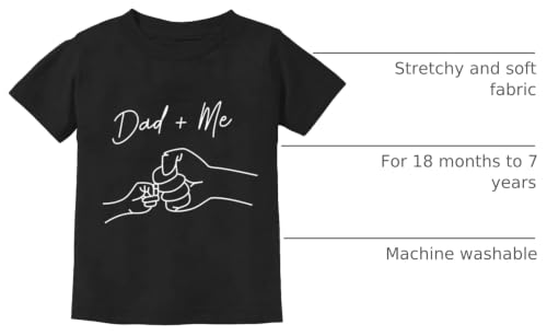 Image of Toddler Baby Girl T-Shirt Fathers Day Fist Bumps Shirt Dad and Me Printed Tops Short Sleeve Tees 3T, Black