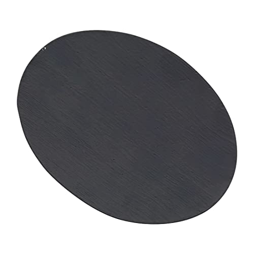 NKlaus 13,5x10cm plato de vela ovalado de aluminio negro posavasos decoración de mesa cepillado - Diseño 10387