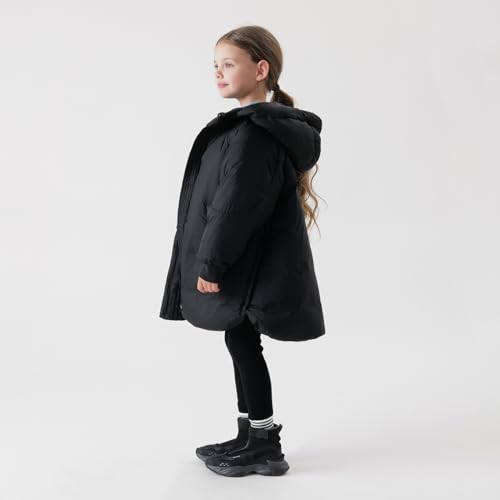 marc & janie Girls Long Sleeve Hooded Down Jacket Mid-Length Warm Coat Winter Tops 2136553