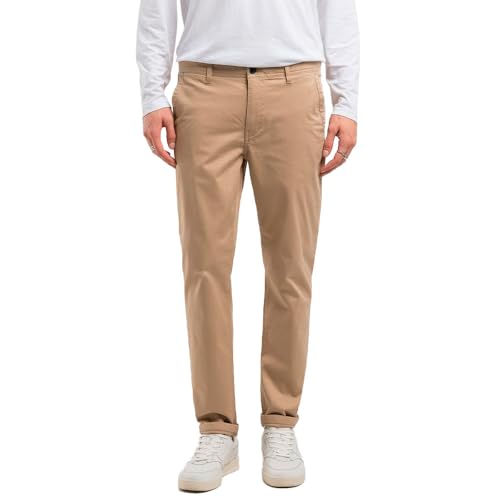 Pantalon Chino Replay Homme Marron Sable en Taille 40W 34L