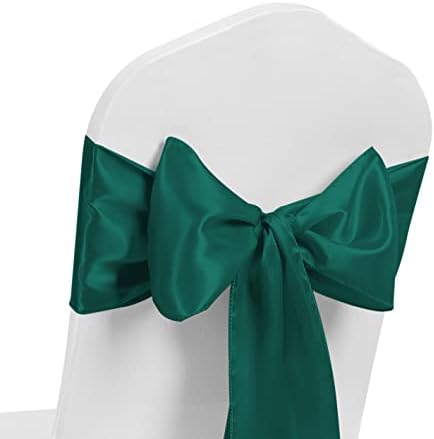 Satin Chair Sash WIDER FULLER BOWS Chair Sashes Bow Back Tie Ribbon Wedding Banquet Decoration (Peach Pearl, 50)