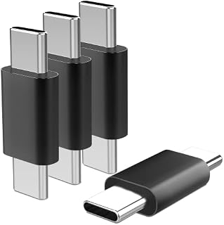 VAKS USB C Adapter(4 Pack),USB C Male to Male Adapter,Supports Fast Charging and Data Transfer Extension,Compatible with MacBook TB3 Port and More Type C Devices,Black