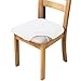 XIANYU Housses De Siège Jacquard pour Chaises De Salle à Manger Chaise Extensible Coussin De Siège Housses Lavable Amovible Housses De Chaise De Cuisine De Salle à Manger (Blanc,Set of 2)