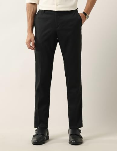 Image of Arrow Men's Checked Tapered Fit Trousers