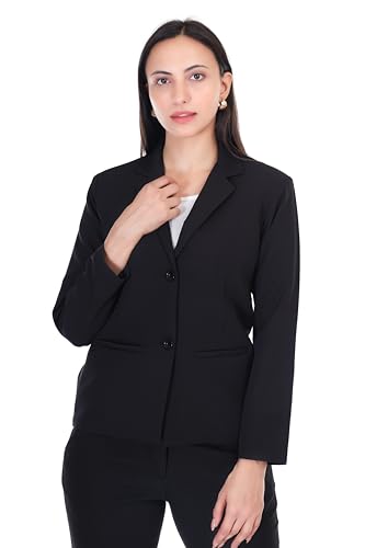 modny Women's Formal Cotton Blazer | Single-Breasted, Button Clos...