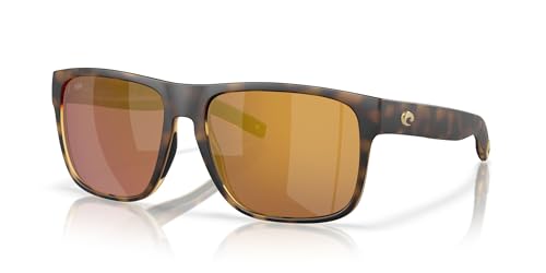 Image of Costa Del Mar Sunglasses for Men-SpearoXL Mens Polarized Sunglasses 580G 59 | Polarized Fishing Glasses with UV Protection - Costa Sunglasses for Boating, Beach & Driving - Mt. Tort. /Gold Mirror 580G