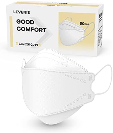 LEVENIS Face Masks 50 Pack, Breathable Comfortable and Disposable Mask, White