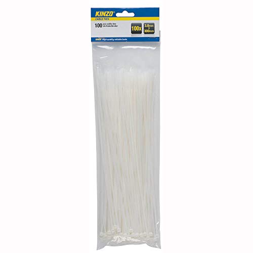 Preisvergleich Produktbild Kinzo Kabelbinder, 300 x 3,6 mm, Weiß