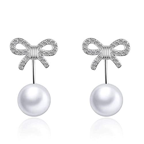 Boucles d'oreilles bouton anti-allergie en argent 925 perle