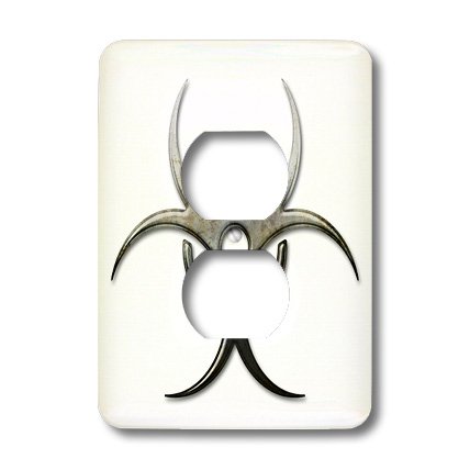 Cache de prise 2 prises Symbole Biohazard Grunge 3dRose lsp_24264_6 pour decoration murale - 3