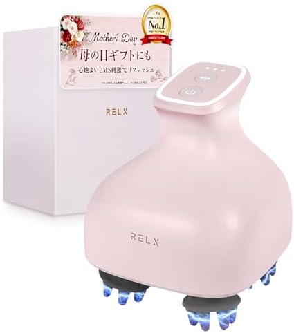 （06:00時点） RELX 【AbemaTVで紹介】 EMS ヘッドスパ IPX7防水【日本企業企画】美容家電 頭皮ブラシ 頭皮ケア ギフト 母の日 プレゼント スカルプケア (ダスティピンク)