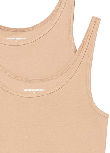 Amazon Essentials Women's Slim-Fit Thin Strap Tank, Pack Of 2, Medium Beige, Small #TOP5
