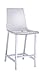 Coaster Home Furnishings - Juelia - Acrylic Counter Stools (Set of 2) - Clear Seat, Footrest - Kitchen & Dining - 24-Inch - Chrome - 100265
