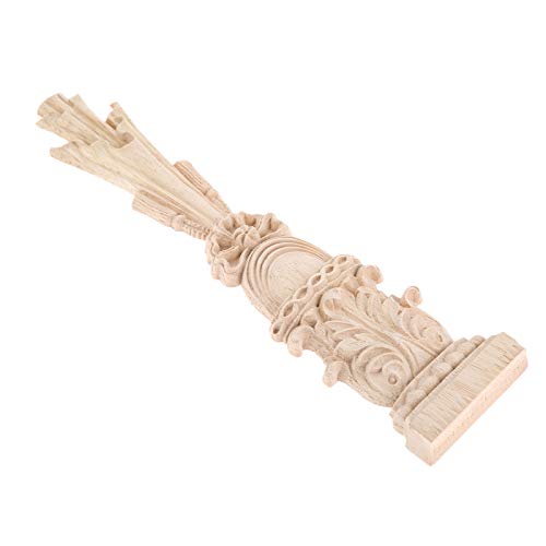 Welliestr 2-Pack 6X30X1.7Cm Wooden Carved Onlay Unpainted Applique Frame For Decoration Furniture Doors Rome Column Unpainted Roman Column Applique G-150 #TOP1
