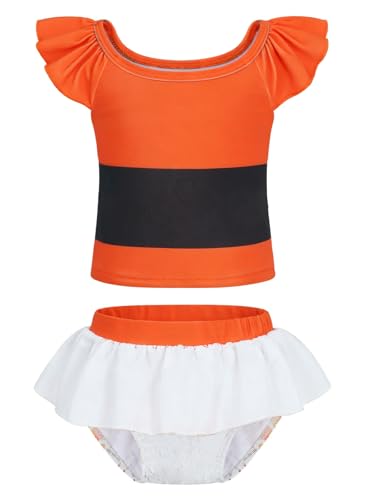 AmzBarley Baby Girls Swimwear Swimsuits Princess Two Piece Swimming Costume Toddler Birthday Beach Sport Pool Party Bikini Set Size 2T(1-2Years)