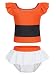 AmzBarley Baby Girls Swimsuits Two Piece Swimming Costume Toddler Birthday Beach Sport Pool Party Bikini Set Orange 023 Size 2T(1-2Years)