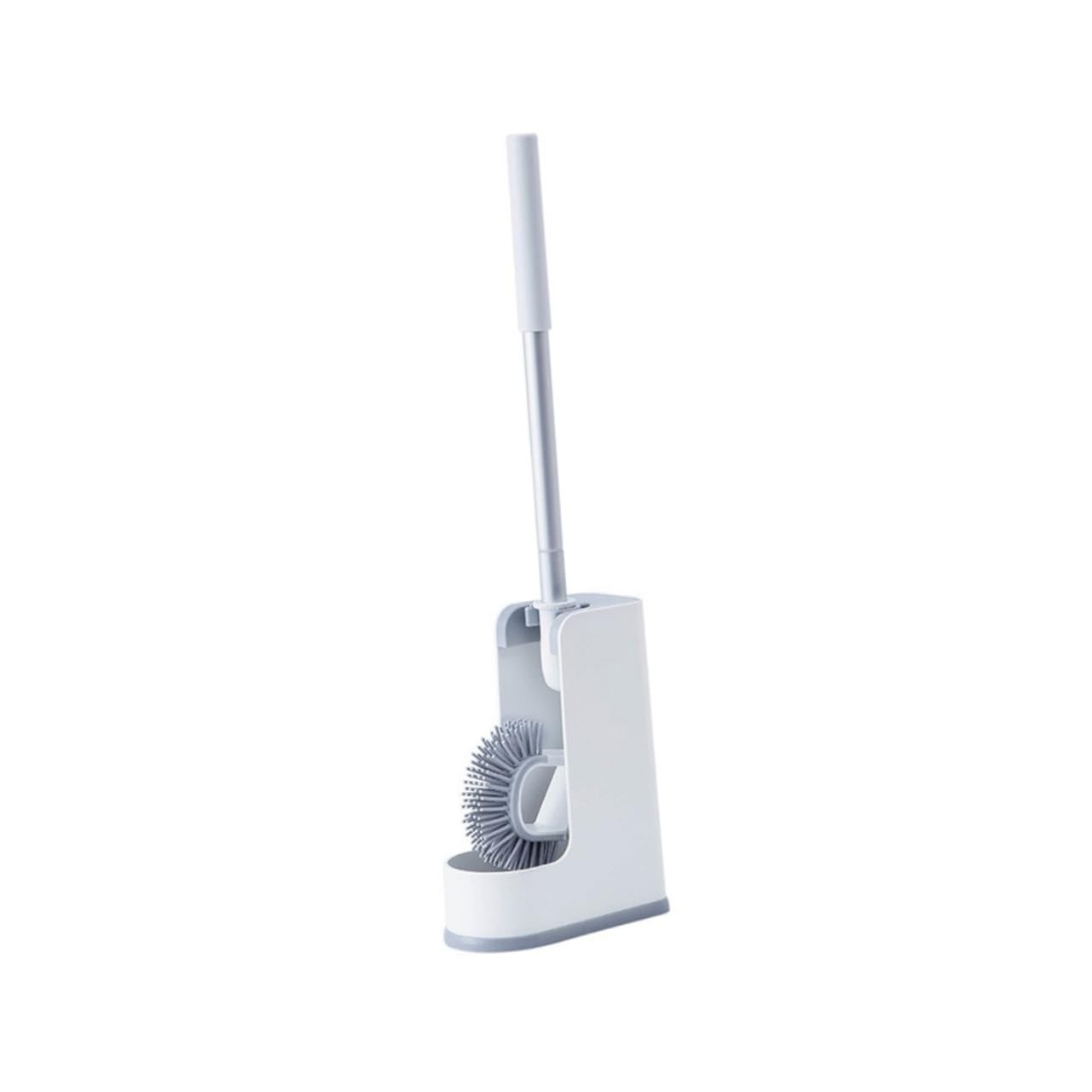 Brosse WC silicone amovible blanche pour un nettoyage de toilettes complet et hygiénique