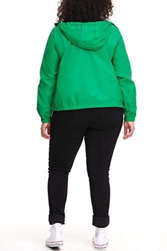 Levi's Women's Plus Retro Hooded Rain Windbreaker Jacket (Standard & Plus Sizes), Green, 1X #TOP1