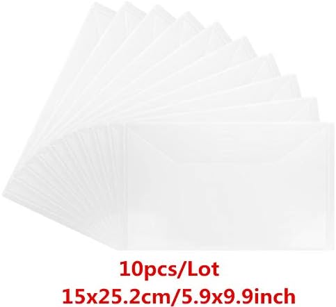 10 Pack 5.9x9.9inch Stamp & Die Storage Pockets Resealable Clear Plastic Envelope Storage Bags for Cutting Dies Stencil Album Stamp Crafts Scrapbooking Paper File Card Craft Cutting Dies