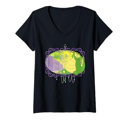 T-shirt Disney Princesse et la Grenouille col V coupe confortable contre la chaleur estivale
