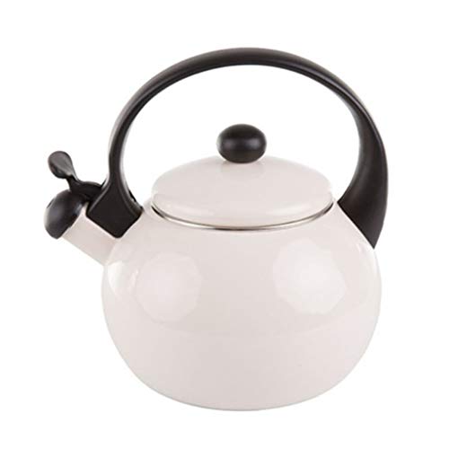 5sssallefaa Hervidor de agua de gran capacidad esmaltado, tetera silbante, tetera recta a la moda con mango ergonómico (2.2L, 2,106.4 g) Regalo cálido (Color: G) (D)