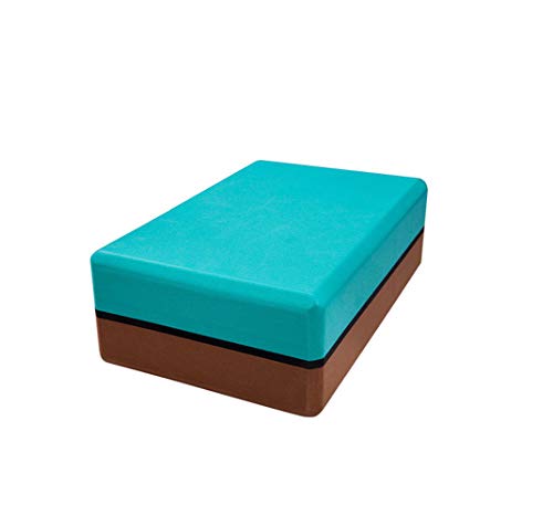 JMAHM Blocs de yoga en brique haute densité antidérapante en mousse EVA pour pilates, Vert + marron Cover