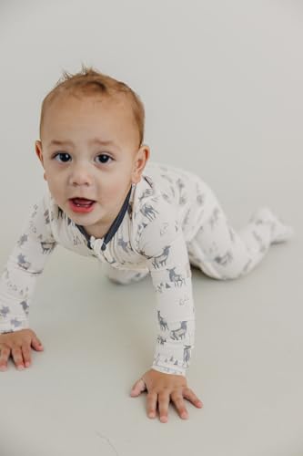 Image of Copper Pearl Baby Zip-Up Footie Pajamas - Soft Stretchy Sleep and Play Footies for Boys and Girls