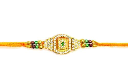 Solid Kundan Rakhi By Ghasitaram for Bhaiya Brother Gift Since 1916