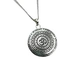 Om Mahamrityunjay Mantra Locket Chain for Men & Women | Brass Pendant with Silver Rhodium Plating | Spiritual Protection Amulet | Mahadev Shiv Trimbak Pendant By Indian Collectible