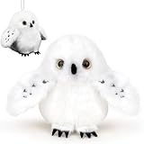 Cuddly Toy Owl, Snow Owl Plushie, Plush Bird - Plush Toy, Soft Cuddly Owl Teddy, Cute Stuffed Toy, Accessory for Halloween, Carnival, Christmas and Birthday, Children, Boys & Girls, Friends, White